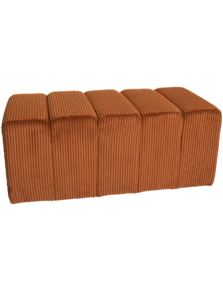 Banc bout de lit tissu côtelé terracotta 98 cm Melvin  - 1