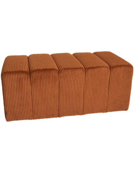 Banc bout de lit tissu côtelé terracotta 98 cm Melvin  - 1