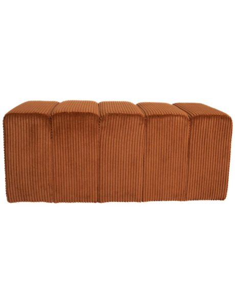 Banc bout de lit tissu côtelé terracotta 98 cm Melvin  - 2