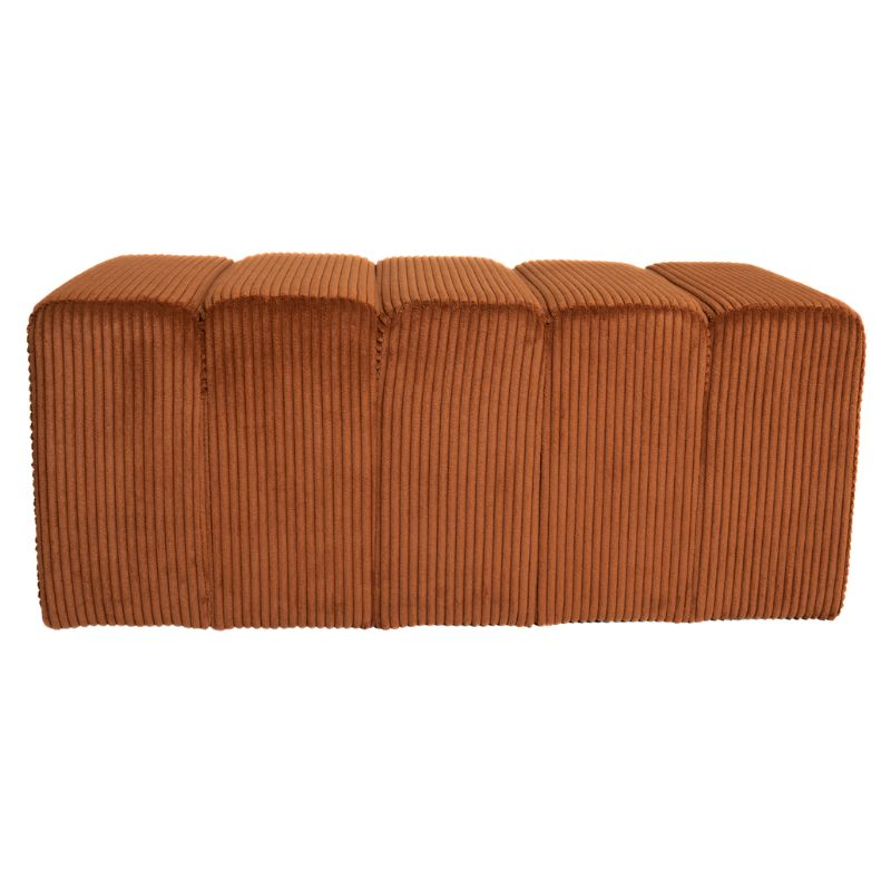 Banc bout de lit tissu côtelé terracotta 98 cm Melvin  - 2