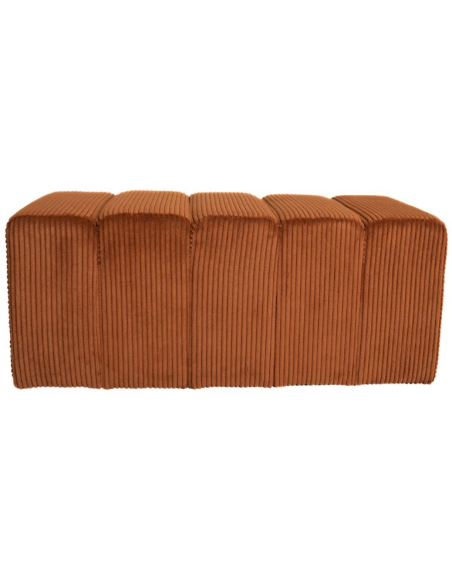 Banc bout de lit tissu côtelé terracotta 98 cm Melvin  - 2