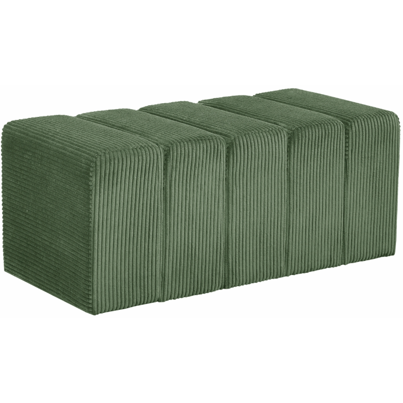 Banc bout de lit tissu côtelé vert sauge 98 cm Melvin  - 1