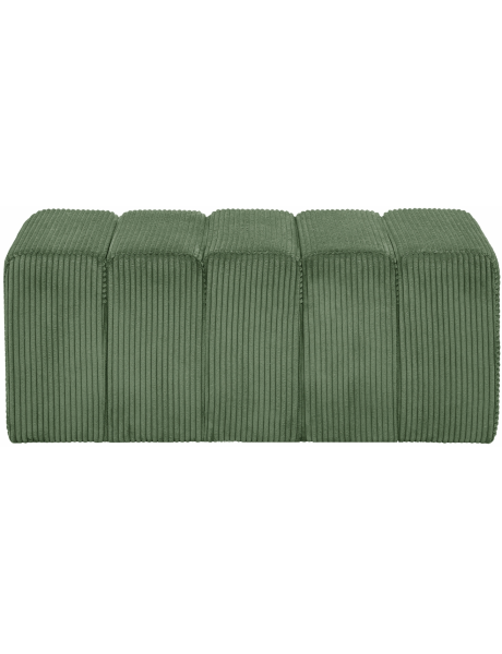 Banc bout de lit tissu côtelé vert sauge 98 cm Melvin  - 2