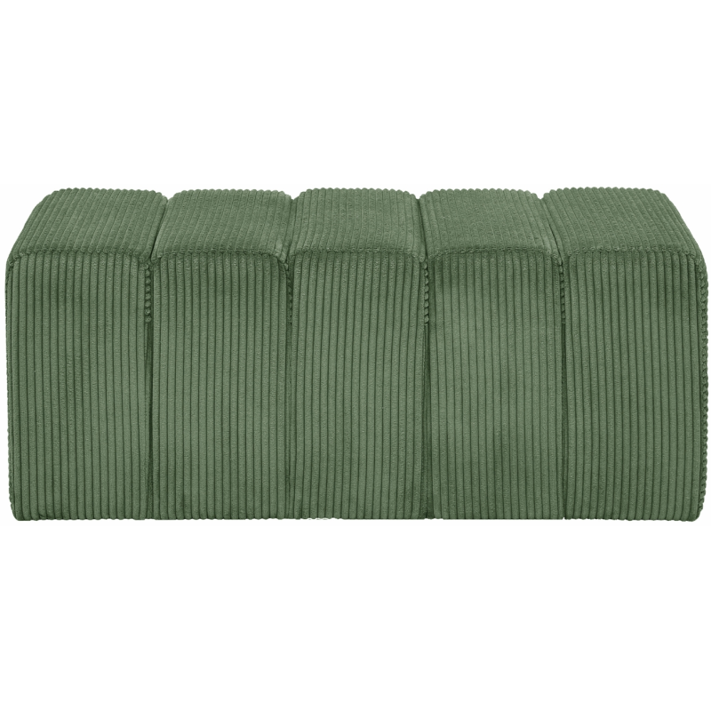 Banc bout de lit tissu côtelé vert sauge 98 cm Melvin  - 2