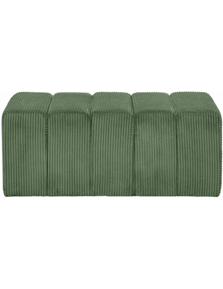 Banc bout de lit tissu côtelé vert sauge 98 cm Melvin  - 2