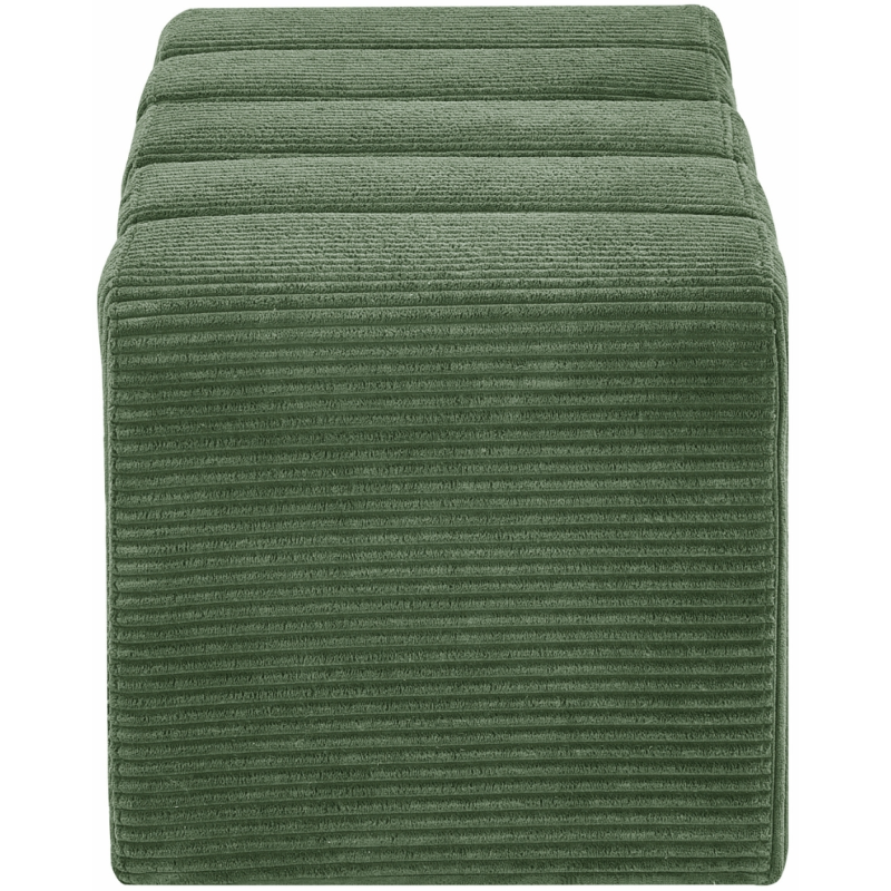 Banc bout de lit tissu côtelé vert sauge 98 cm Melvin  - 3