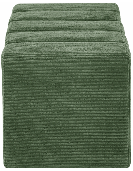 Banc bout de lit tissu côtelé vert sauge 98 cm Melvin  - 3