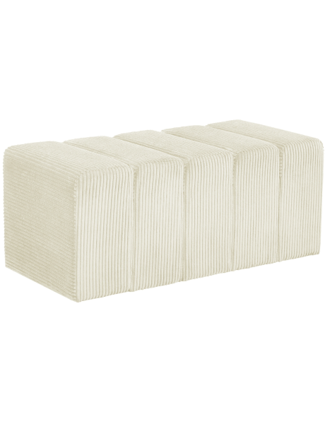Banc bout de lit tissu côtelé crème 98 cm Melvin  - 1