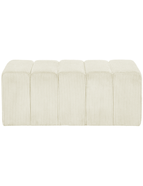 Banc bout de lit tissu côtelé crème 98 cm Melvin  - 2