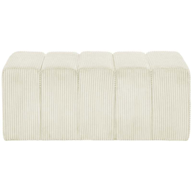 Banc bout de lit tissu côtelé crème 98 cm Melvin  - 2