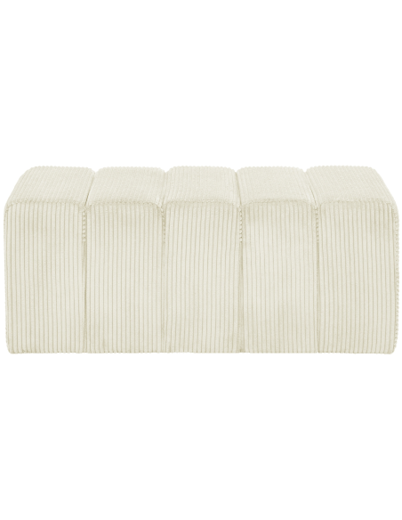 Banc bout de lit tissu côtelé crème 98 cm Melvin  - 2