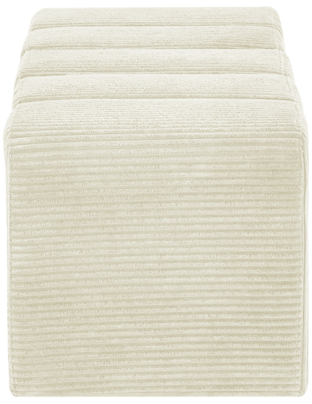 Banc bout de lit tissu côtelé crème 98 cm Melvin  - 3