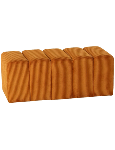 Banc bout de lit tissu côtelé miel 98 cm Melvin  - 1