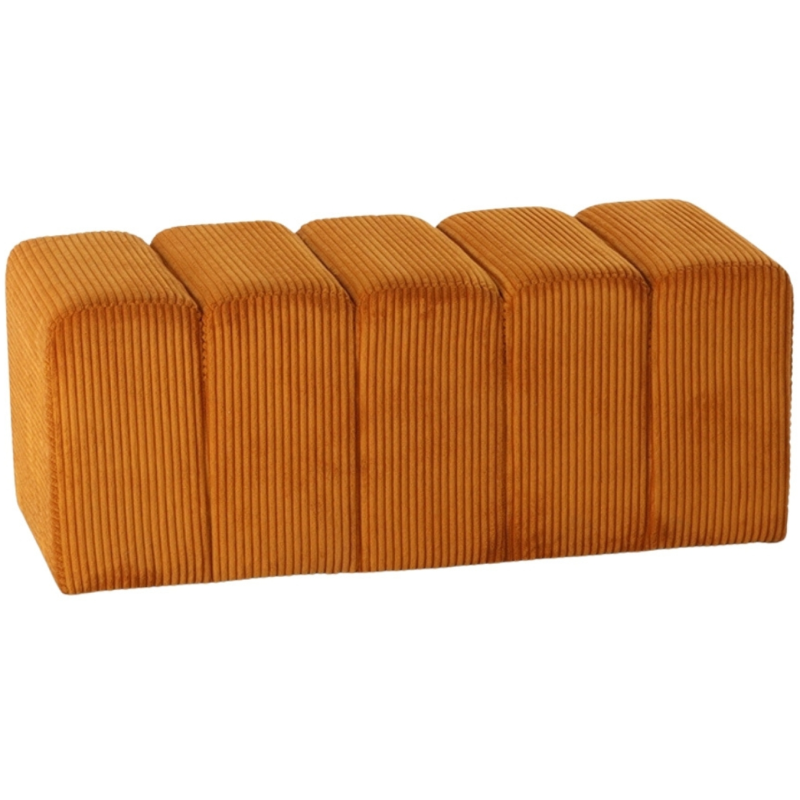 Banc bout de lit tissu côtelé miel 98 cm Melvin  - 1