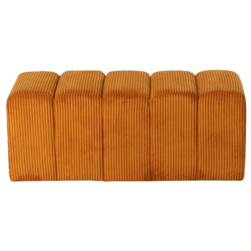 Banc bout de lit tissu côtelé miel 98 cm Melvin  - 3