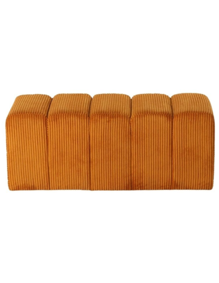 Banc bout de lit tissu côtelé miel 98 cm Melvin  - 3