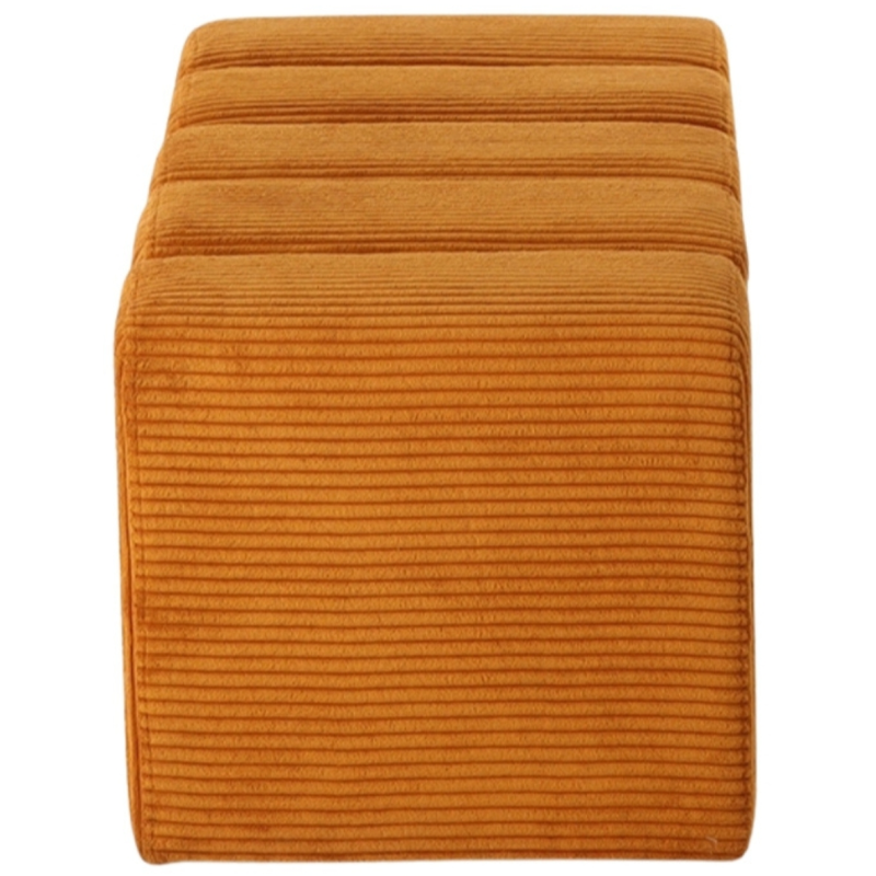 Banc bout de lit tissu côtelé miel 98 cm Melvin  - 4