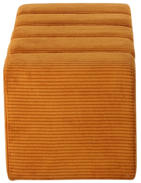 Banc bout de lit tissu côtelé miel 98 cm Melvin  - 4