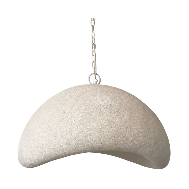 Suspension papier mâché blanc demi-lune Pattaya  - 1