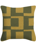Coussin géométrique kaki vert olive 50x50 cm Grannova