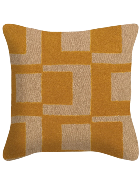 Coussin géométrique moutarde nude 50x50 cm Grannova  - 1