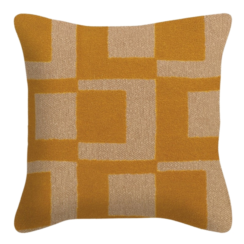 Coussin géométrique moutarde nude 50x50 cm Grannova  - 1
