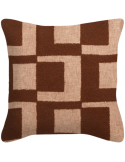 Coussin géométrique marron noisette 50x50 cm Grannova