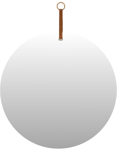 Miroir rond mural sangle polyuréthane 80 cm Epirus  - 1