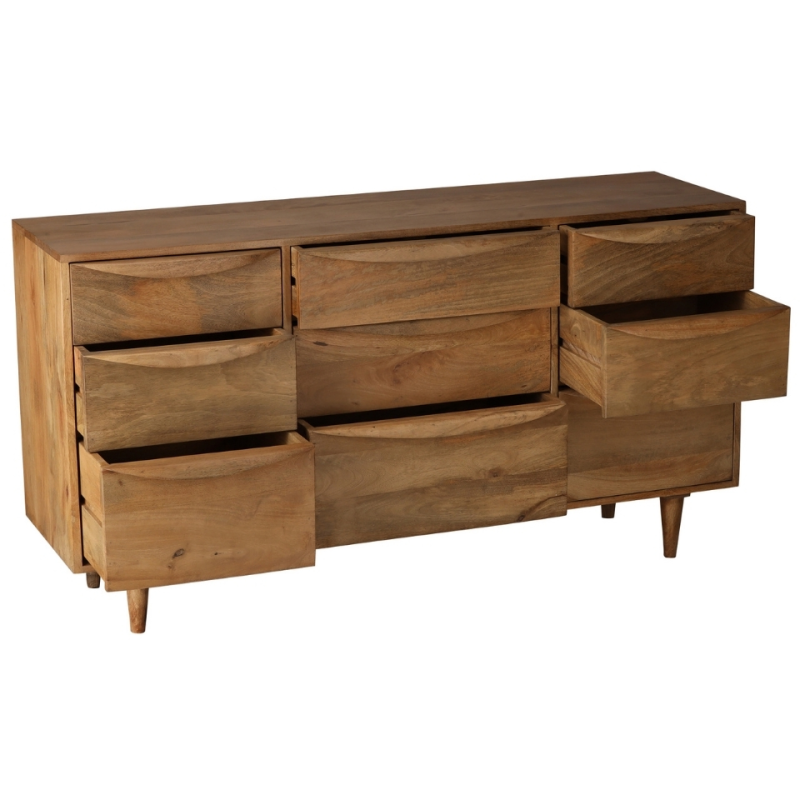 Commode manguier 9 tiroirs 140 cm Barjac  - 3
