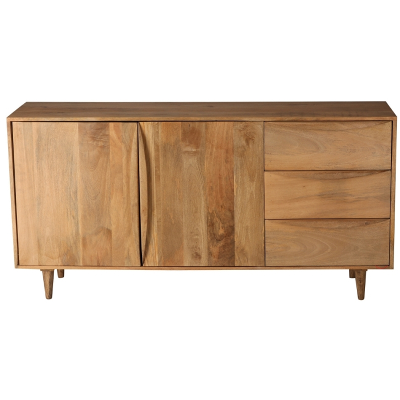 Buffet manguier 2 portes 3 tiroirs 160 cm Barjac  - 2