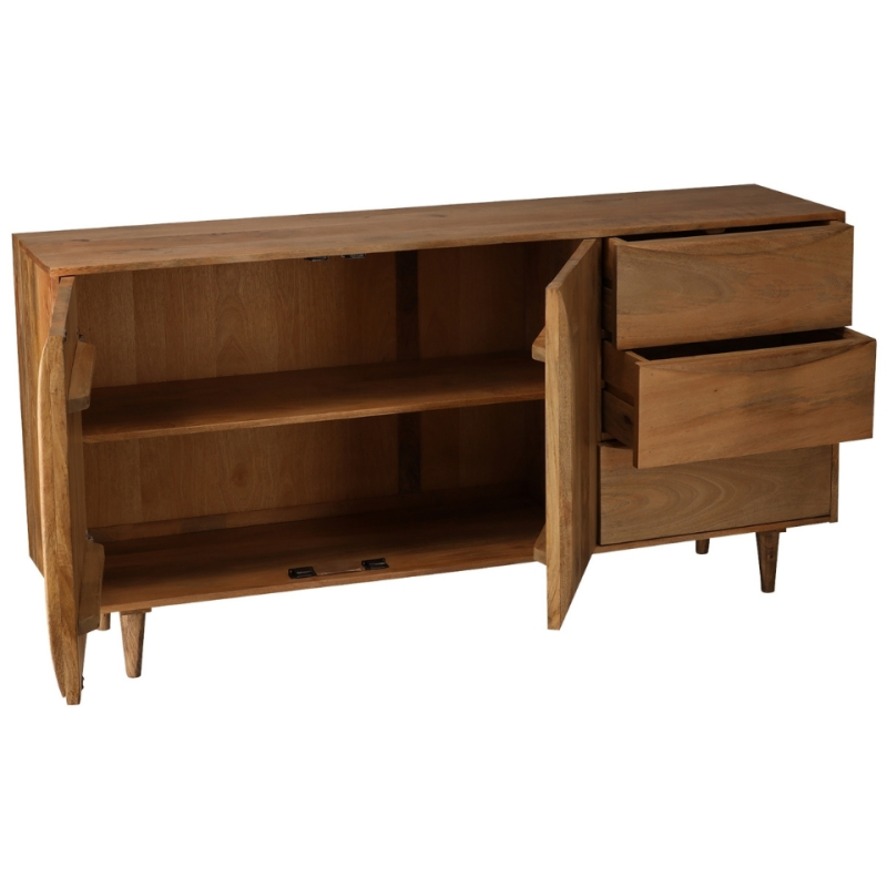 Buffet manguier 2 portes 3 tiroirs 160 cm Barjac  - 3