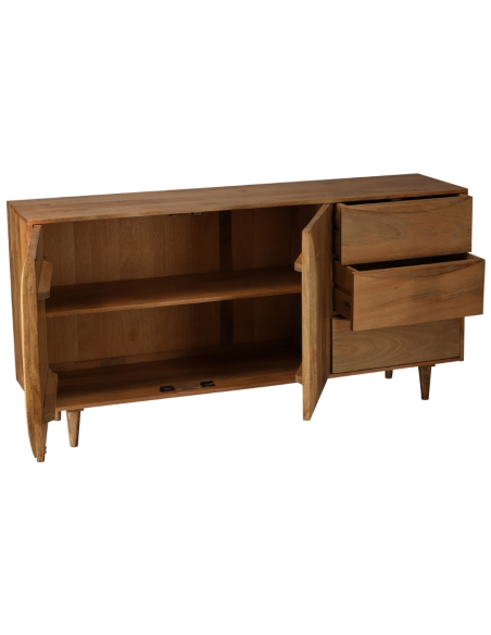Buffet manguier 2 portes 3 tiroirs 160 cm Barjac  - 3