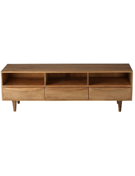 Meuble TV manguier 150 cm 3 tiroirs Barjac  - 2