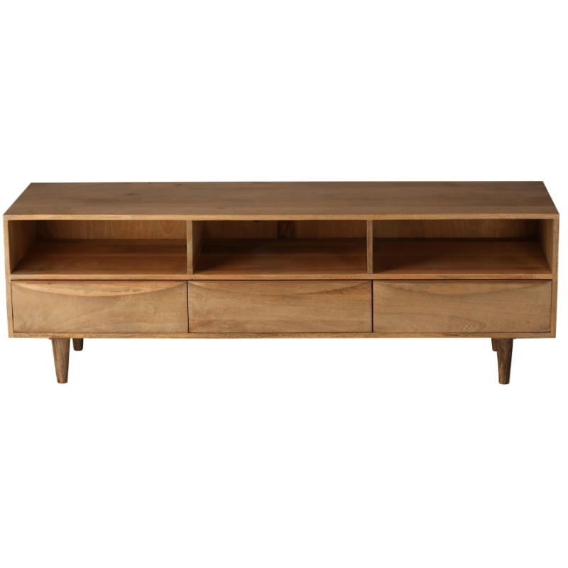 Meuble TV manguier 150 cm 3 tiroirs Barjac  - 2