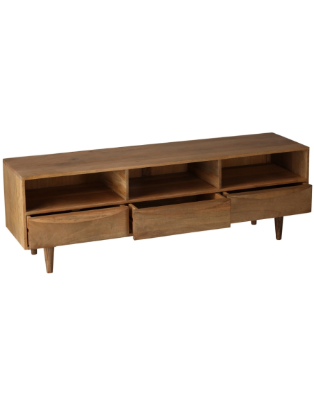 Meuble TV manguier 150 cm 3 tiroirs Barjac  - 3