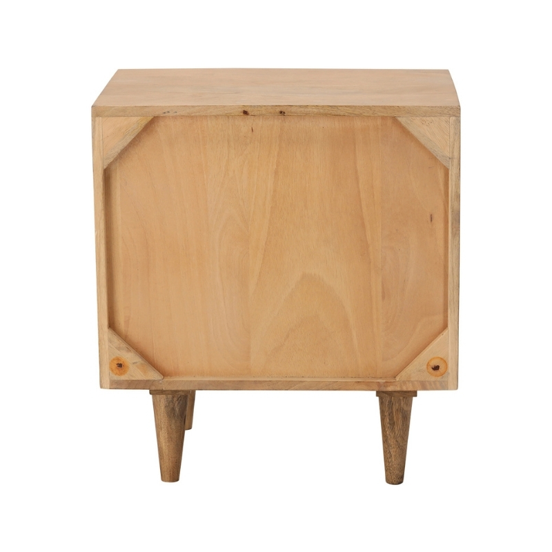 Table de chevet manguier 2 tiroirs et niche 55 cm Barjac  - 4