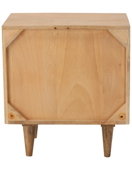Table de chevet manguier 2 tiroirs et niche 55 cm Barjac  - 4