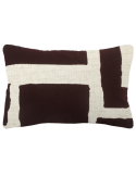 Coussin rectangulaire graphique prune blanc 40x60 cm Grannova