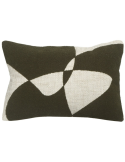 Coussin rectangulaire kaki blanc 40x60 cm Grannova