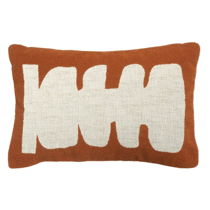 Coussin rectangulaire moutarde blanc 40x60 cm Grannova  - 1