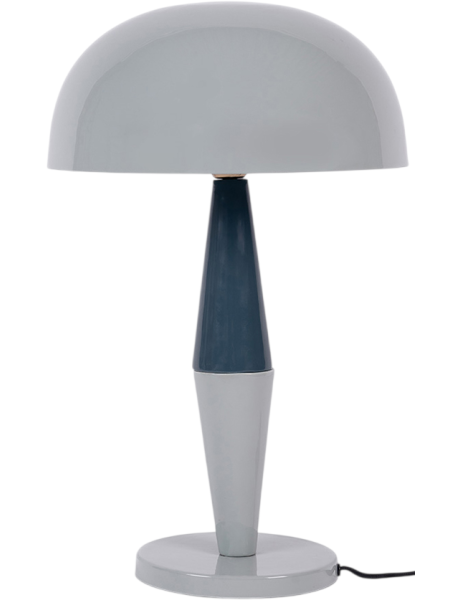 Lampe à poser champignon métal émaillé bleu gris 54 cm Waimea  - 1