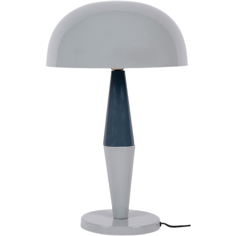 Lampe à poser champignon métal émaillé bleu gris 54 cm Waimea  - 1