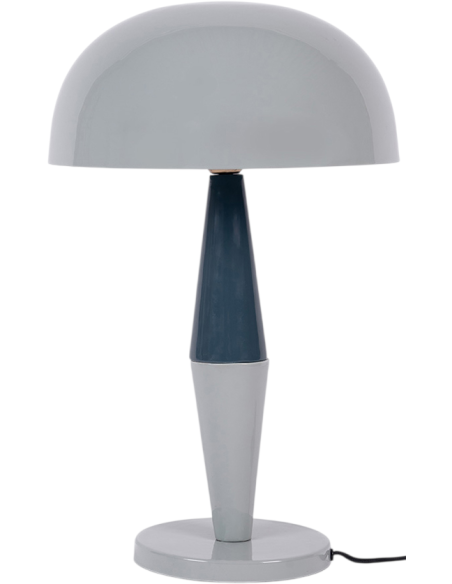 Lampe à poser champignon métal émaillé bleu gris 54 cm Waimea  - 1