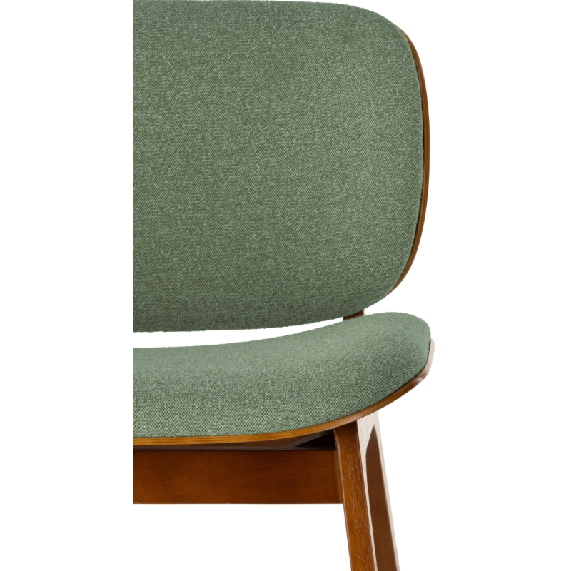 Fauteuil lounge tissu vert sauge et chêne 64x61,5x68 cm Kuji  - 4