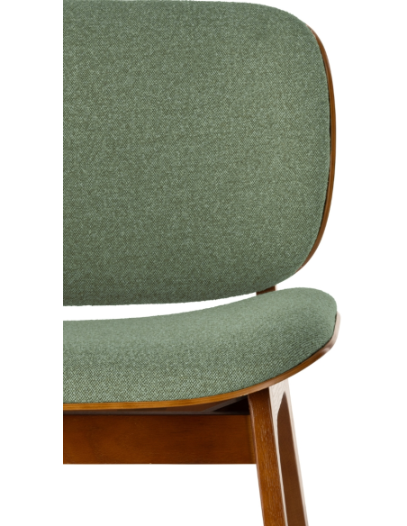 Fauteuil lounge tissu vert sauge et chêne 64x61,5x68 cm Kuji  - 4