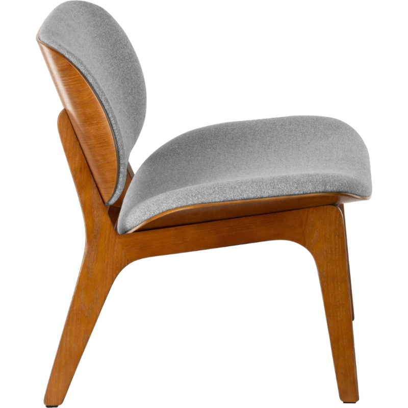 Fauteuil lounge gris clair et chêne 68 cm Kuji  - 3
