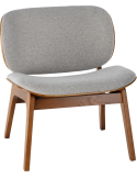 Fauteuil lounge gris clair et chêne 68 cm Kuji