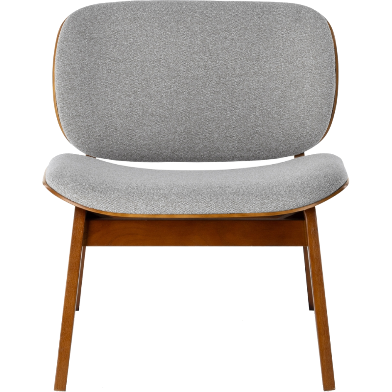 Fauteuil lounge gris clair et chêne 68 cm Kuji  - 2