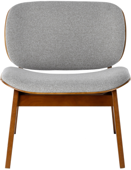Fauteuil lounge gris clair et chêne 68 cm Kuji  - 2