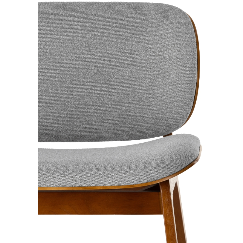 Fauteuil lounge gris clair et chêne 68 cm Kuji  - 4